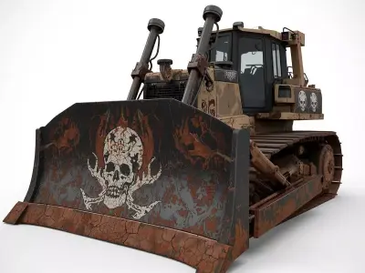 Haunted Gothic Bulldozer 3D Model Low-poly 3D model