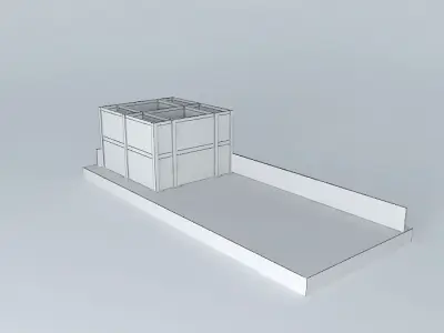 Architecture cube with light shining Free 3D model