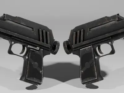 Star Wars DC-17 hand blaster Low-poly 3D model