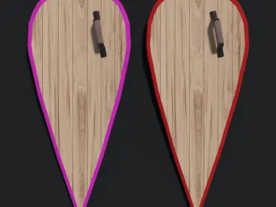 Kite Shield - Curved Low-poly 3D model