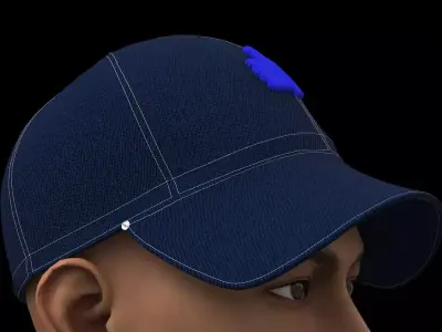 Jeans Baseball Cap 3D model