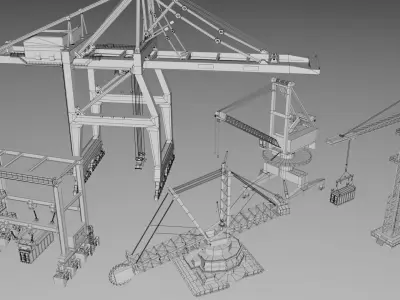25 Heavy Industrial Machinery Transport Collection Pack 3D model