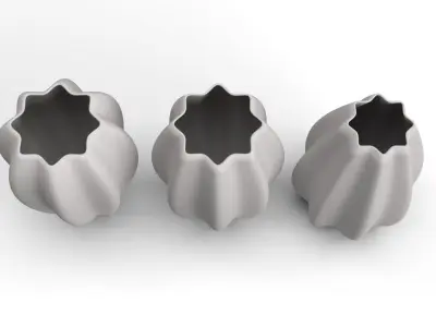 Realistic 3D gray coloured Vase set 3D print model