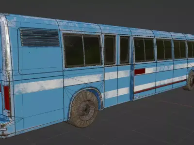 Abandoned Rusty Vehicles Pack 10 In 1 Low-poly 3D model