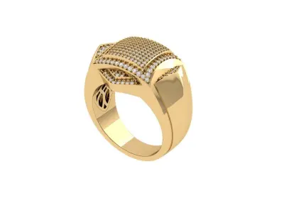 Solitaire Engagement Art Deco Ring 3D print model 59