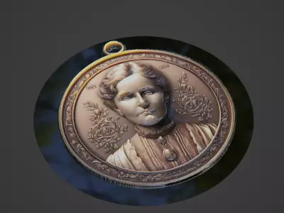 Marie Curie Medallion 3D print model buy