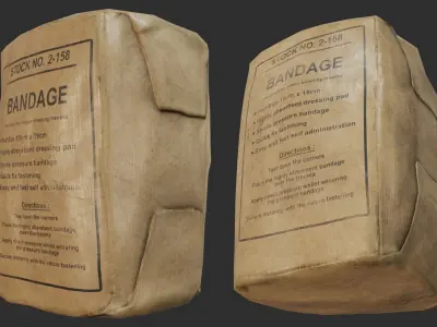 Field Bandage PBR Low-poly 3D model