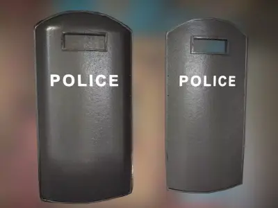 Police Shield PBR Game Ready Low-poly 3D model