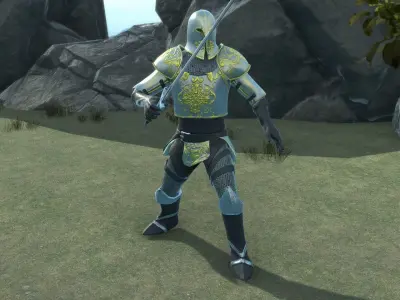 Medieval Knight Low-poly 3D model