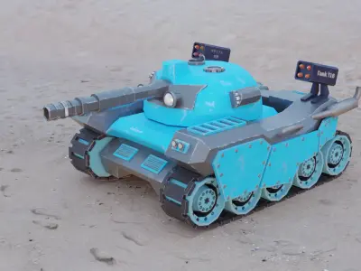 stylized tank- mobile games Free low-poly 3D model