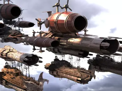 3 Grand air ships 3D model