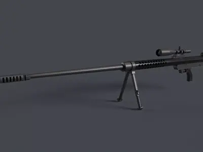 Shaher Iranian heavy rifle Low-poly 3D model