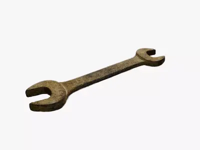 Anydrafts Rusty wrench 01 Low-poly 3D model