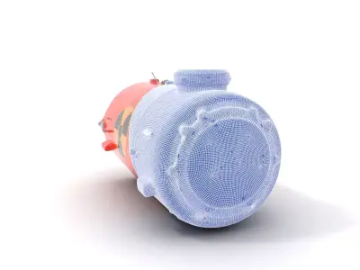 Red Torpedo Model Pack with Hazard Symbol Low-poly 3D model