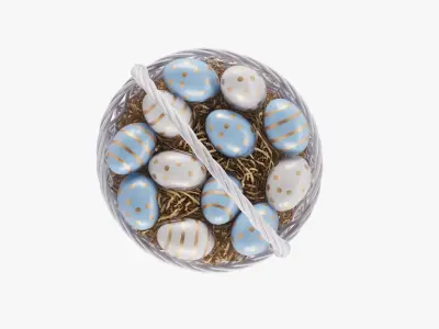 Easter Eggs Basket 05 3D model