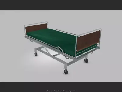 PatientBed01 hospital bed on wheels Low-poly 3D model