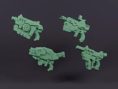 Assault Sidearm Pack For Miniatures 3D print model