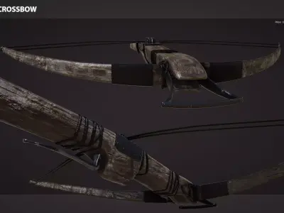 Medieval Crossbow Low-poly 3D model get