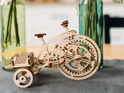 Tricycle - 3D DIY Wooden Mechanical Puzzle Model 3D model
