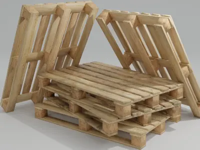 Wooden pallet low poly Free low-poly 3D model