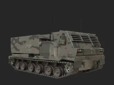 3 coatings of USA ARMY M270 Multiple Launch Rocket System MLRS Low-poly 3D model