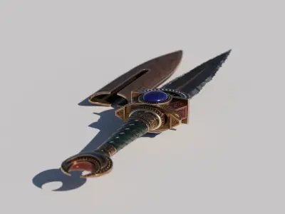 OB 02 Egyptian Necromancer Kit - 02 - Flintstone Dagger Low-poly 3D model