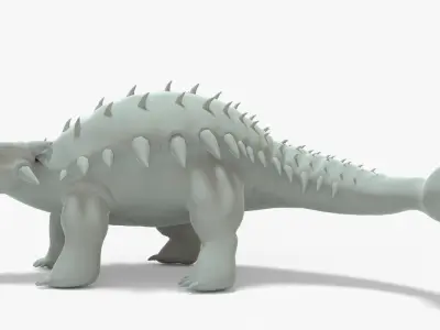 Ankylosaurus Rigged Basemesh Low-poly 3D model