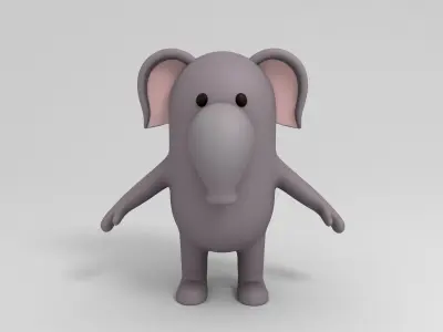 Cartoon Elephant 3D model purchase