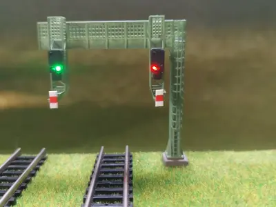 Deutsche Bahn Double Signal Bridge 1-160 resin 3D print model