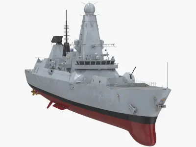  Royal Navy Type 45 Destroyer Rigged 