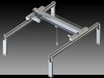 16 Overhead Cranes- Vol 01- High detail 3d models Low-poly 3D model