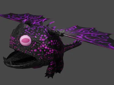 HTTYD Dragon Hobgobbler 3d Model Rigged and Fully Detailed Free Free 3D model