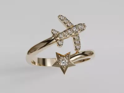 airplane ring 3D print model