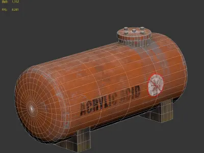Industrial Acrylic Storage Tank 3D model
