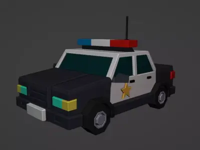 Police Car Game Ready Vehicle Low-poly 3D model