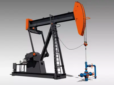Beam Balanced Pumpjack 3D model