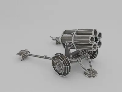 21 Cm Nebelwerfer 42 Rocket artillery Low-poly 3D model