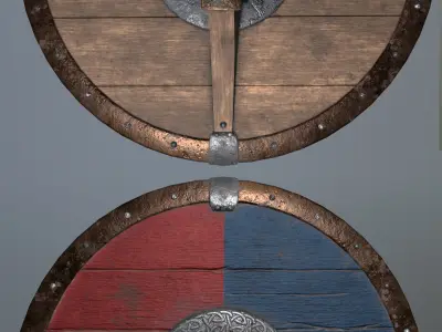Medieval Viking Shield Low-poly 3D model