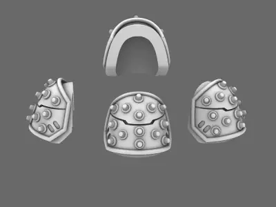 Space Knights V4 Savage Studded Shoulder Pads Type B 3D print model