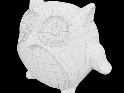 Ceramics Owl model 3 Low-poly 3D model