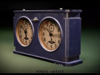 Soviet Bakelite Chess Clock Jantar Low-poly 3D model