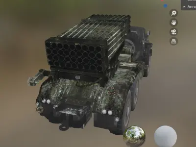 rocket bm21 Low-poly 3D model