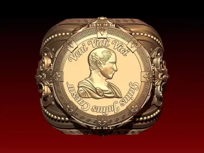 Julius Caesar ring veni vidi vici 3D print model
