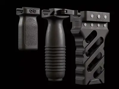 Weapon Foregrip Low-poly 3D model