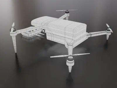 Drone Low-poly 3D model Low-poly