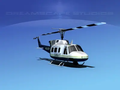Bell 212 V09 Police SWAT 3D model