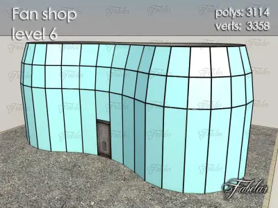 Fan Shop Low-poly 3D model 3