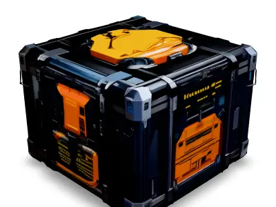 SciFi Cargo Container Game Asset Low-poly 3D model
