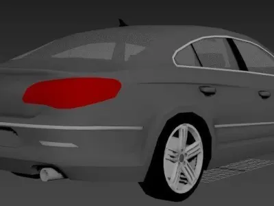 Volkswagen Passat CC 2008 Low-poly 3D model