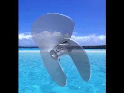 Propeller silver Free 3D model